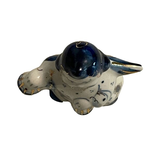 Vintage Gzhel Blue White Goldtone Angel Porcelain Made In Russia Tags NOS - Picture 3 of 5